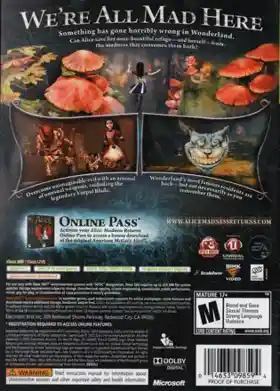 Alice Madness Returns (USA) box cover back